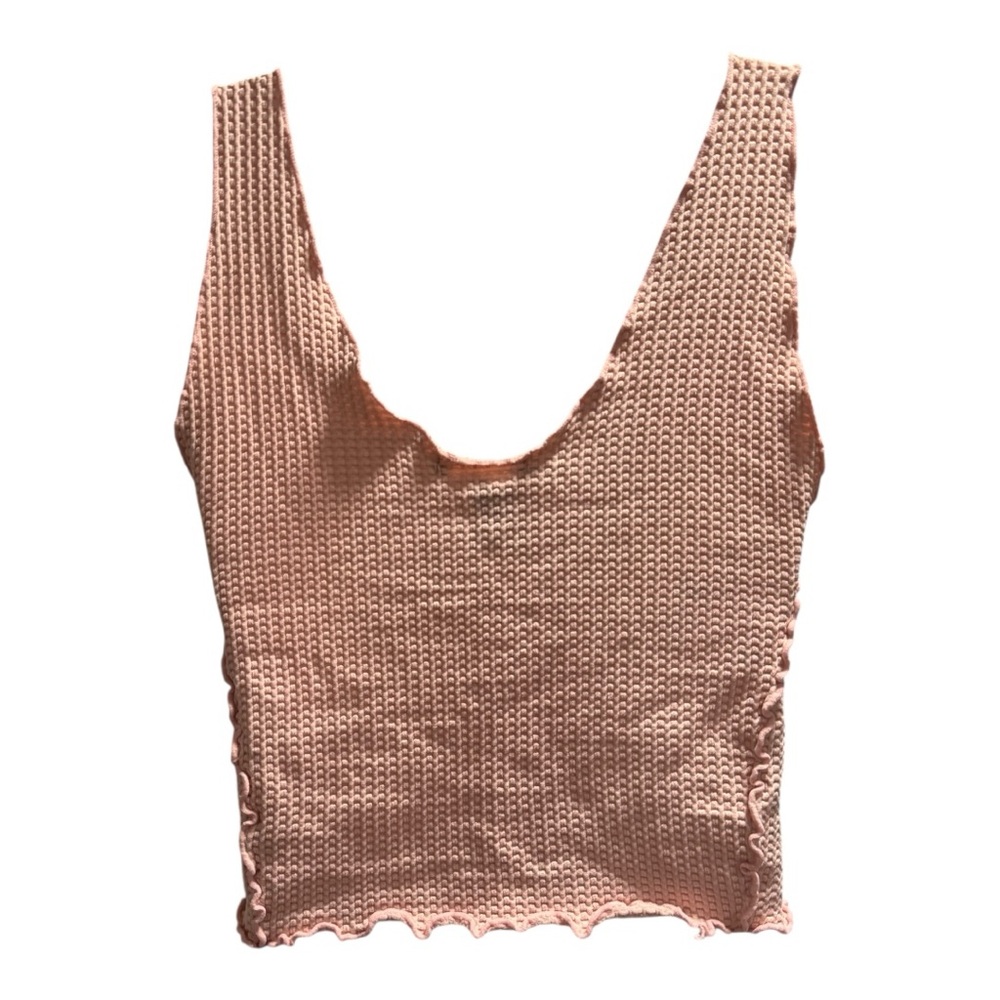 Pink Ribbed Crop Tank Top - Picture 4 of 4